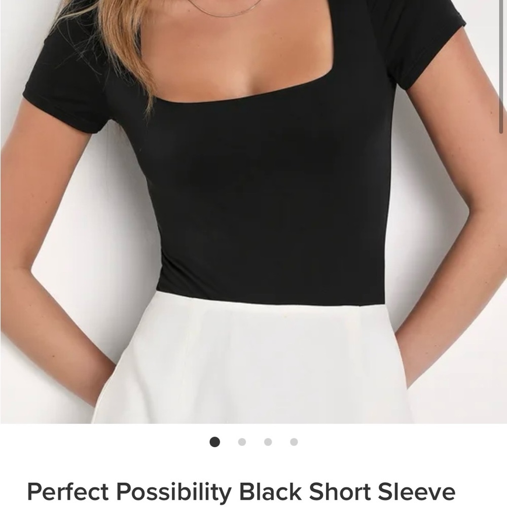 Lulu’s Perfect Possibility Black Short Sleeve Bodysuit - size Large (BNWT) - Picture 4 of 7